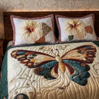 Royal Monarch Printed Faux Quilt Bedsheet Set (Cream)