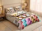 Magic Nights Teddy Parade 7D Bedsheet - (Beige)