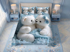 Magic Nights Polar Hug 7D Bedsheet - (Blue)