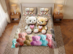 Magic Nights Teddy Parade 7D Bedsheet - (Beige)