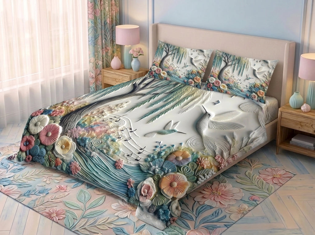 Magic Nights Aqua Haven 7D Bedsheet - (Teal)