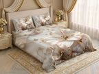 Magic Nights Petal Grace 7D Bedsheet - (Cream)