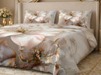 Magic Nights Petal Grace 7D Bedsheet - (Cream)