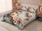 Magic Nights Bloom Pearl 7D Bedsheet - (Grey)