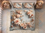 Magic Nights Bloom Pearl 7D Bedsheet - (Grey)