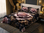 Magic Nights Velvet Rose 7D Bedsheet - (Black)