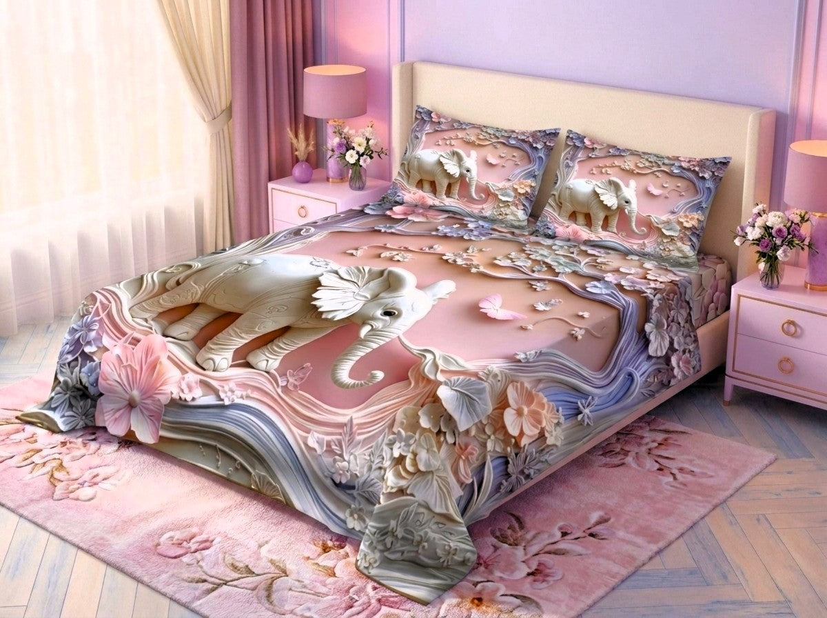 Magic Nights Pastel Majesty 7D Bedsheet - (Pink)