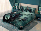 Magic Nights Emerald Noir 7D Bedsheet - (Teal)