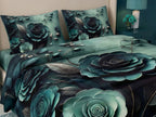 Magic Nights Emerald Noir 7D Bedsheet - (Teal)