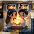 Magic Nights HeartGlow 7D Bedsheet - (Golden)