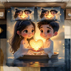 Magic Nights HeartGlow 7D Bedsheet - (Golden)